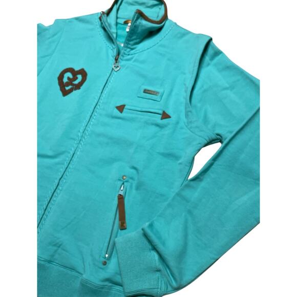 Luxirie by LRG Activewear Zip Front Aqua Sweatshirt Jacket size XL - Picture 1 of 13